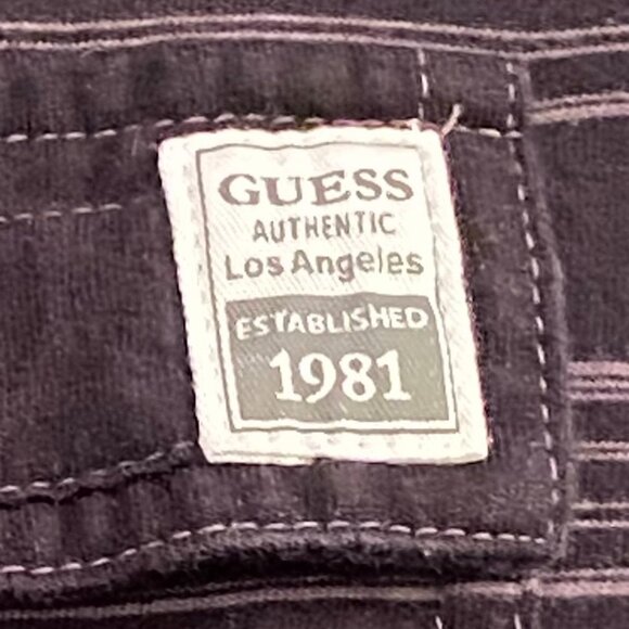 GUESS V Neck Long Sleeve Black and Gray Striped Shirt Men's Size Large - Picture 6 of 8